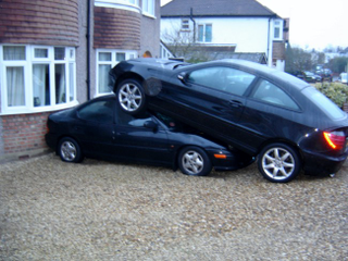 Illustration for article titled Mercedes Mounts Dodge Neon, We Giggle